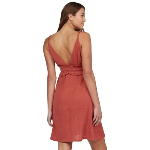 Roxy Simple Blossom Dress NWT Burnt Red Size Large - Picture 4 of 10